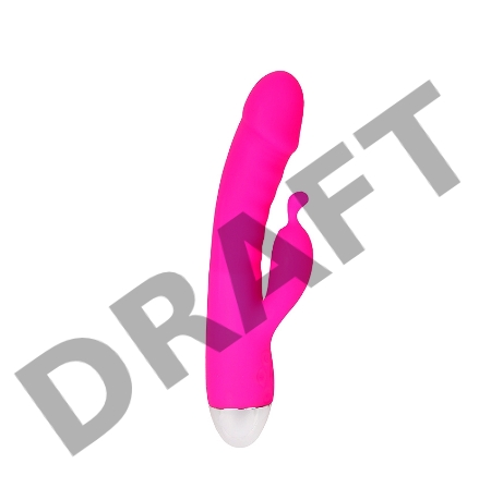 Розовый вибромассажер с отростком для стимуляции клитора - 22 см.