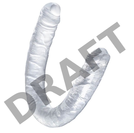 Фаллоимитатор двусторонний TOYFA Double Dildo, TPR, прозрачный, 40 см