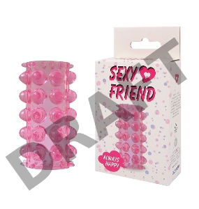 Открытая розовая насадка на фаллос - 6,4 см.