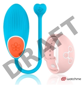 Голубое виброяйцо с нежно-розовым пультом-часами Wearwatch Egg Wireless Watchme