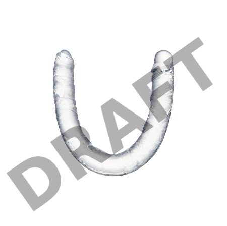 Фаллоимитатор двусторонний TOYFA Double Dildo, TPR, прозрачный, 40 см