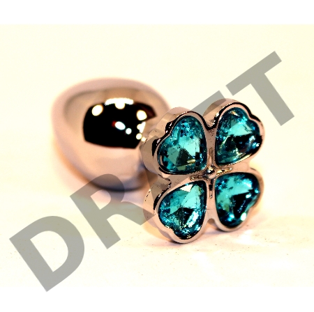 Серебристая пробка с цветком из голубых сердечек - 7 см.