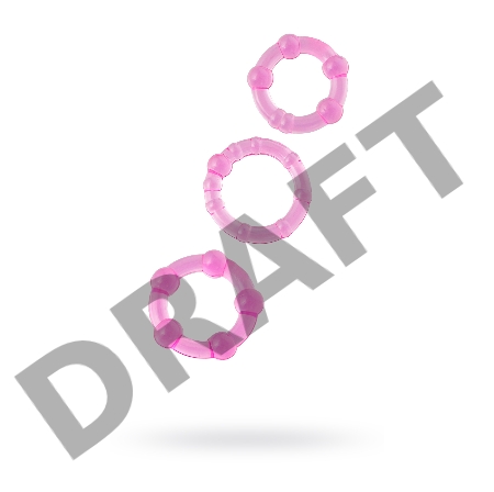 Набор колец 3 шт, TOYFA, PVC, розовый