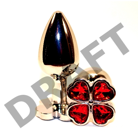 Серебристая пробка с цветком из красных сердечек - 7 см.