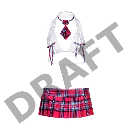 Костюм школьницы Candy Girl Alexis (топ, юбка, галстук), розовый, OS