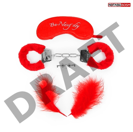 Набор красных БДСМ-аксессуаров из 4 предметов