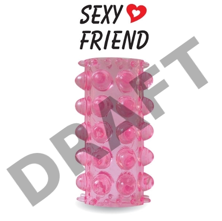 Открытая розовая насадка на фаллос - 6,4 см.