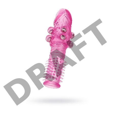 Насадка с шариками  TOYFA, TPE, розовый, 13,5 см