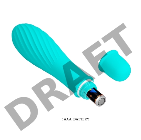 Мятный вибратор Solomon с бороздками - 12,3 см.