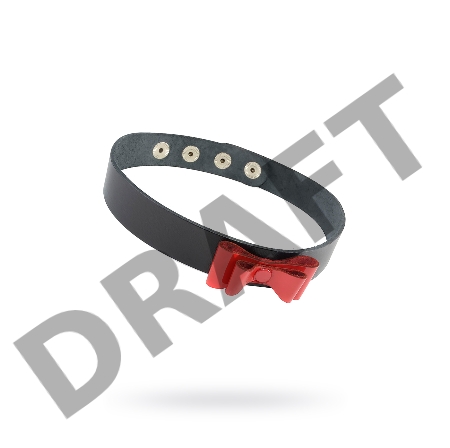 Ошейник Sitabella, кожа, черный