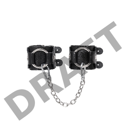 Наручники-браслеты Pecado BDSM, с двумя ремешками, натуральная кожа, чёрные